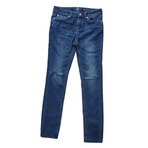 7 Seven For All Mankind (Girls Size 12)‎ The Skinny Distressed Blue Denim Jeans